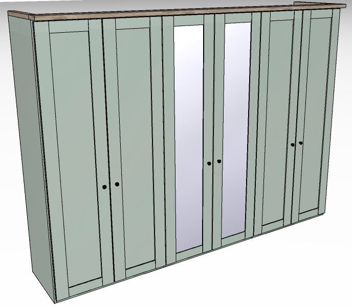 Ardley Bedroom Collection 6 Door  2 Centre Mirrored Doors