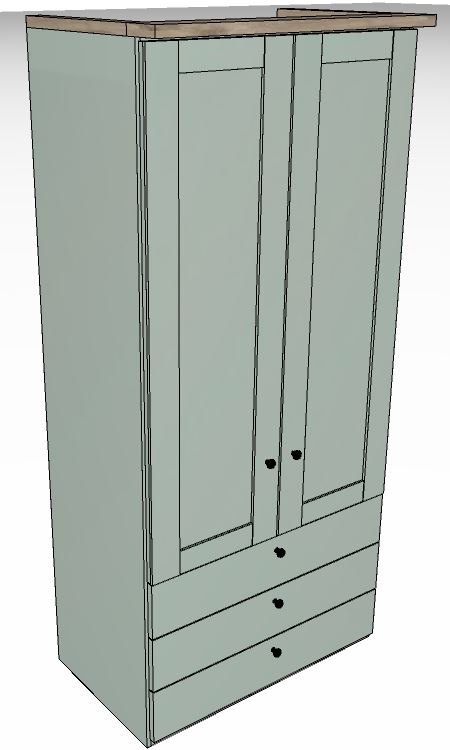 Ardley Bedroom Collection 2 Door 100cm 3 Drawers Carcase Colour