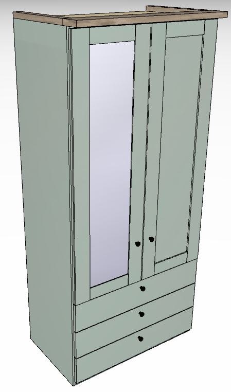 Ardley Bedroom Collection 2 Door 100cm 3 Drawers 1 Mirrored Door Left