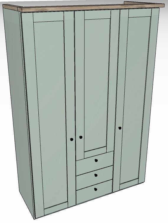 Ardley Bedroom Collection 3 Door 50cm 3 Drawers In Middle Carcase Colour
