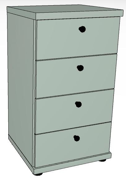 Ardley Bedroom Collection 47cm Chest of 4 Drawers Top in Carcase Colour