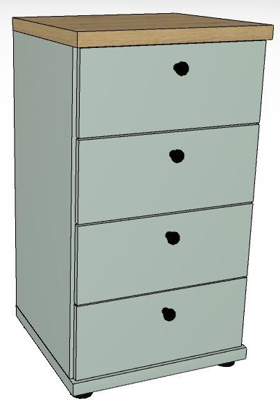 Ardley Bedroom Collection 47cm Chest of 4 Drawers Top in Bianco Oak