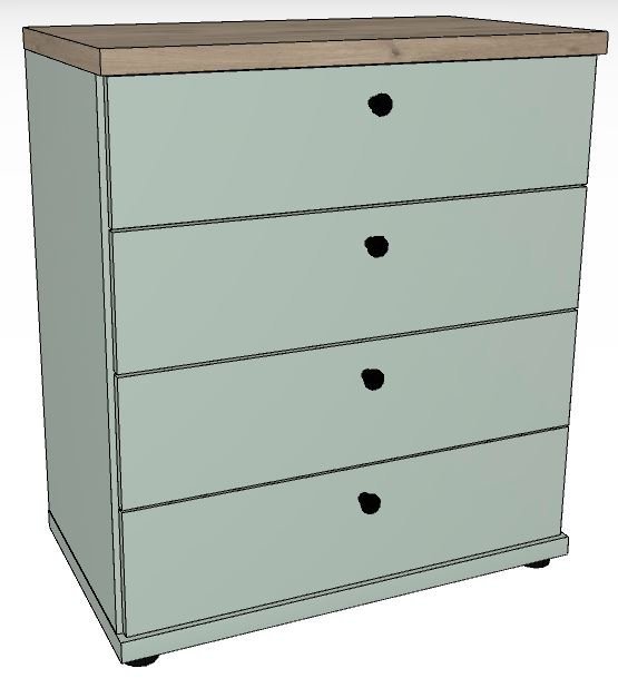 Ardley Bedroom Collection 75cm Chest of 4 Drawers Top in Nordic Oak