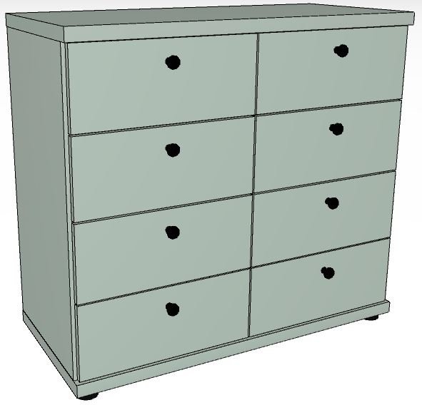 Ardley Bedroom Collection Chest of 8 Drawers Top in Carcase Colour