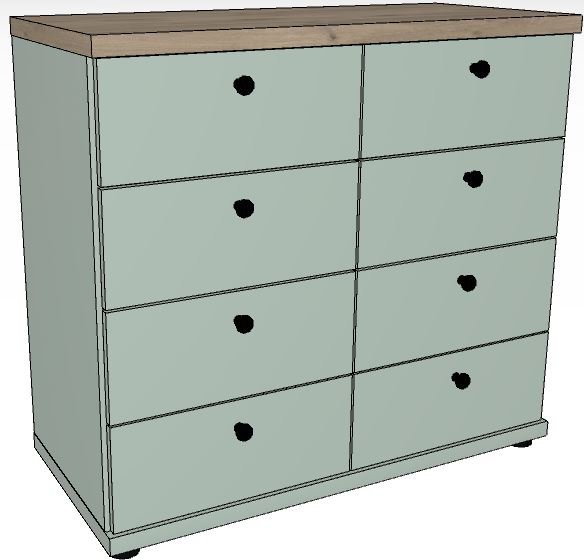 Ardley Bedroom Collection Chest of 8 Drawers Top in Nordic Oak