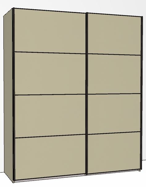 Callisto Plus180cm Wide 2 Doors 4 Panel Front Wooden doors in carcase colour