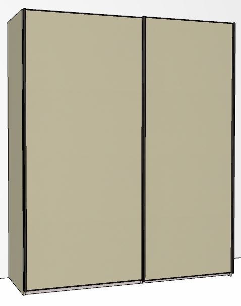 Callisto Plus 180cm Wide 2 Doors Plain Front Wooden doors in carcase colour