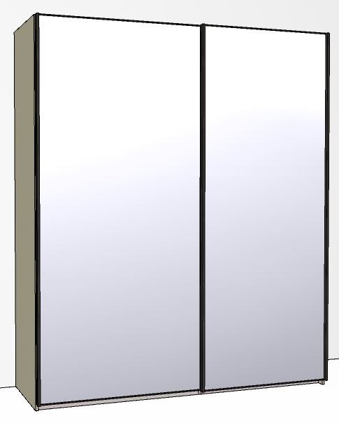 Callisto Plus180cm Wide 2 doors 2 mirrored doors Plain Front Wooden and Mirrored Doors