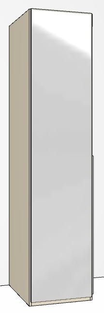 1 Door LHH Doors in Carcase Colour with Mirror