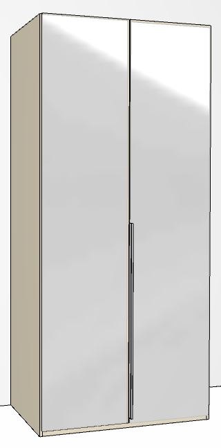 2 Mirrored Doors Doors in Carcase Colour with Mirror