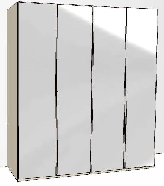 4 Mirrored Doors Doors in Carcase Colour with Mirror