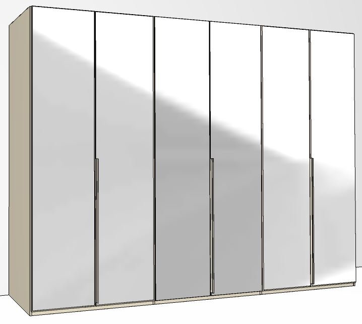 6 Mirrored Doors Doors in Carcase Colour with Mirror