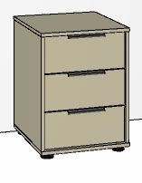 3 Drawer Bedside 40cm Wide Drawers Carcase Colour