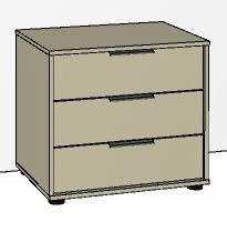 3 Drawer Bedside 60cm Wide Drawers Carcase Colour