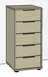 5 Drawer Chest 40cm Wide Drawers Carcase Colour
