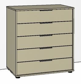 5 Drawer Chest 80cm Wide Drawers Carcase Colour