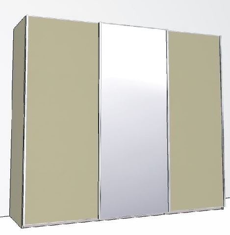 225cm 3 Door Robe 1 Centre Mirrored Door