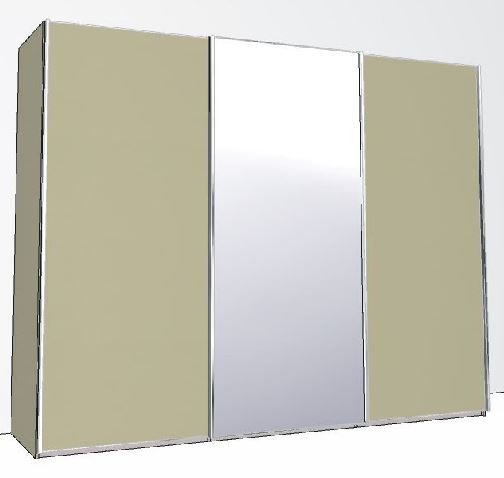 250cm 3 Door Robe 1 Centre Mirrored Door