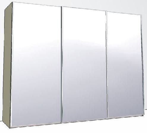 250cm 3 Door Robe 3 Mirrored Doors