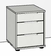 3 Drawer Bedside 40cm Wide 48cm High Front in carcase colour