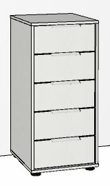 5 Drawer Chest 40cm Wide Front in carcase colour