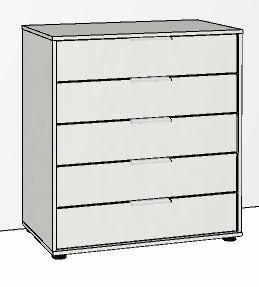 5 Drawer Chest 80cm Wide Front in carcase colour