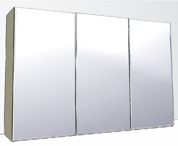 300cm 3 Door Robe 3 Mirrored Doors