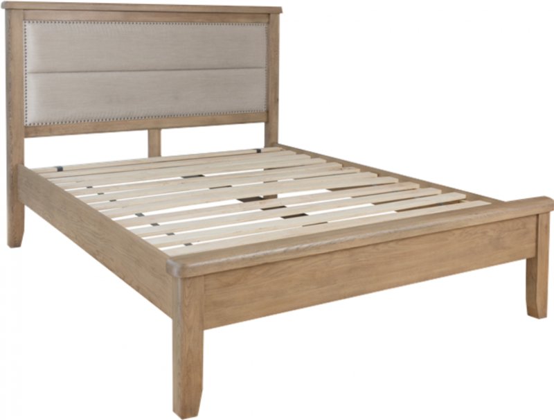 Charlbury Double Bed with Fabric headboard and low end foot-board set