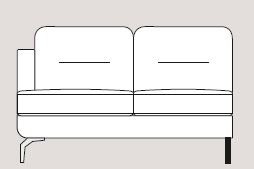 Mateo 158cm Single Left Arm Unit Fabric - Cat 120 - Dynamic Seat