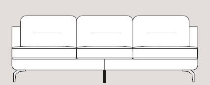 Mateo 265cm Sofa Fabric - Cat 120 - Dynamic Seat