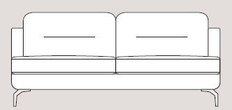 Mateo 220cm Sofa Fabric - Cat 120 - Dynamic Seat