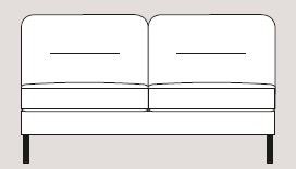 Mateo 176cm Armless Unit Fabric - Cat 120 - Dynamic Seat