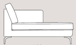 Mateo 90/160cm Chaise Unit Left Fabric - Cat 120 - Dynamic Seat