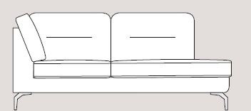 Mateo 92/202cm Corner Chaise Right Fabric - Cat 120 - Dynamic Seat