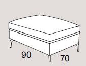 Mateo 90X70cm Footstool Fabric - Cat 120 - Dynamic Seat