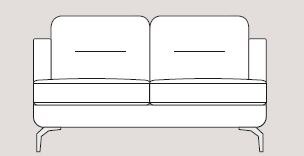 Mateo 170cm Sofa Fabric - Cat 120 - Dynamic Seat