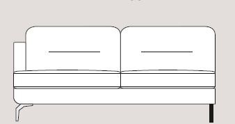 Mateo 208cm Single Left Arm Unit Fabric - Cat 120 - Dynamic Seat