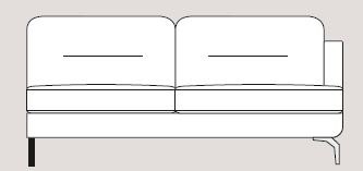 Mateo 208cm Single Right Arm Unit Fabric - Cat 120 - Dynamic Seat