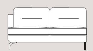 Mateo 188cm Single Left Arm Unit Fabric - Cat 120 - Dynamic Seat