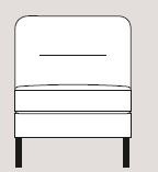 Mateo 76cm Armless Unit Fabric - Cat 120 - Dynamic Seat