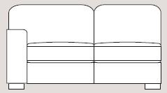 Ontario 175cm Single Left Arm Sofabed Unit Fabric - Cat 90 - Dynamic