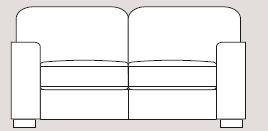 Ontario 176cm Sofabed Fabric - Cat 90 - Dynamic Seat