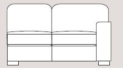 Ontario 155cm Single Right Arm Sofabed Unit Fabric - Cat 90 - Dynami