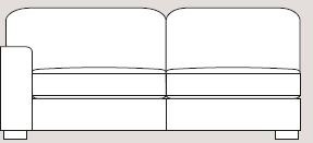 Ontario 205cm Single Left Arm Unit Fabric - Cat 90 - Dynamic Seat