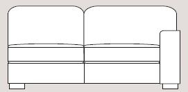 Ontario 185cm Single Right Arm Unit Fabric - Cat 90 - Dynamic Seat