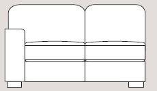 Ontario 153cm Single Left Arm Unit Fabric - Cat 90 - Dynamic Seat