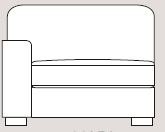 Ontario 113cm Single Left Arm Unit Fabric - Cat 90 - Dynamic Seat