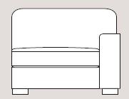 Ontario 113cm Single Right Arm Unit Fabric - Cat 90 - Dynamic Seat