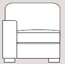 Ontario 86cm Single Left Arm Unit Fabric - Cat 90 - Dynamic Seat