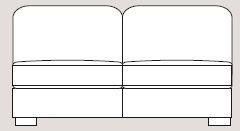 Ontario 164cm Armless Unit Fabric - Cat 90 - Dynamic Seat